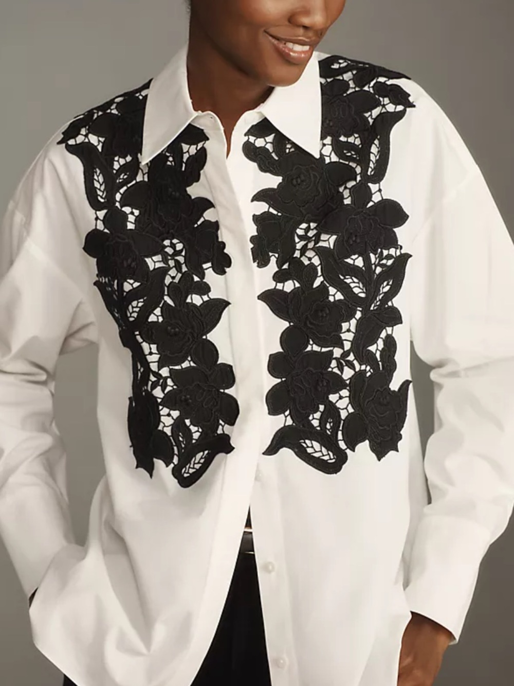 Mare Mare Shirt Blouse Women's Size Small Floral Tuxedo Button Front Long Sleeve
